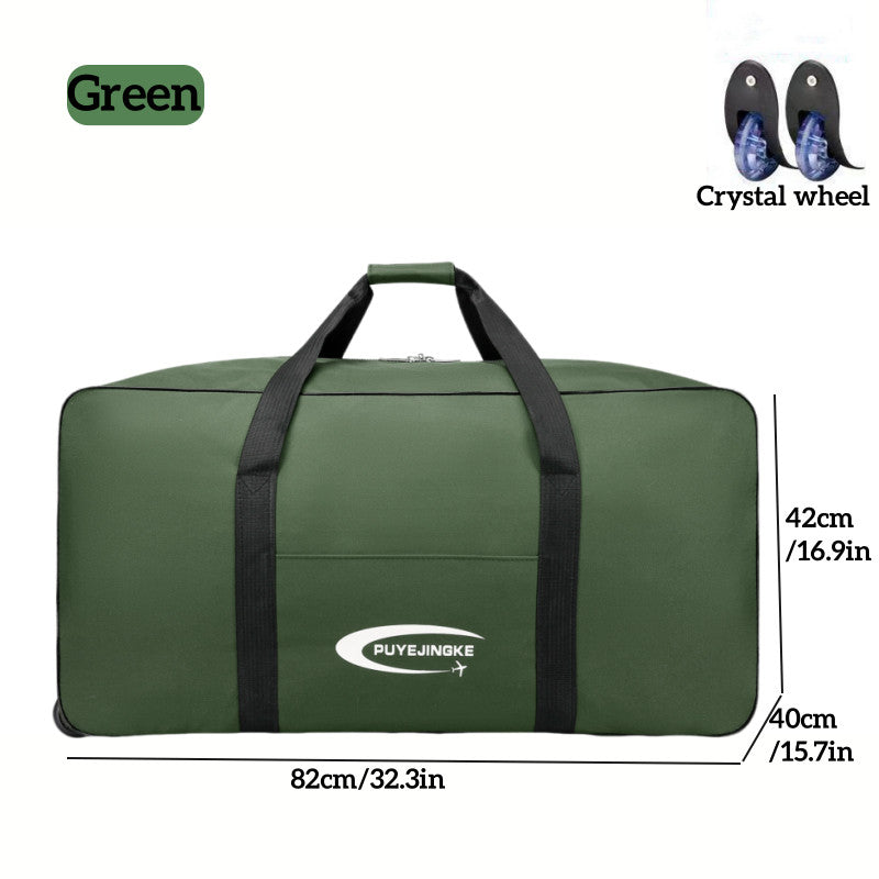Tas Large-capacity Travel Bag with Wheels Oxford Cloth Foldable Luggage beg Duffle Weekender Bag