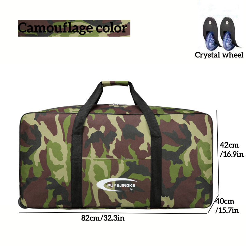 Tas Large-capacity Travel Bag with Wheels Oxford Cloth Foldable Luggage beg Duffle Weekender Bag