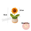 Crochet Sunflower Mini Potted Flower Handmade Decor Office Desk Car Decor Gift for Women Teachers Birthday Christmas