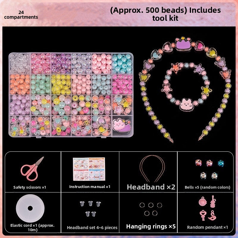SG Kids DIY Bead Stringing Kit Crystal Bracelet/Necklace/Hand Pendant / Acrylic Puzzle Toys