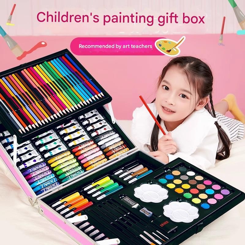 145 brush set, acrylic watercolor pen, children's color pen gift box, art painting stationery supplies
