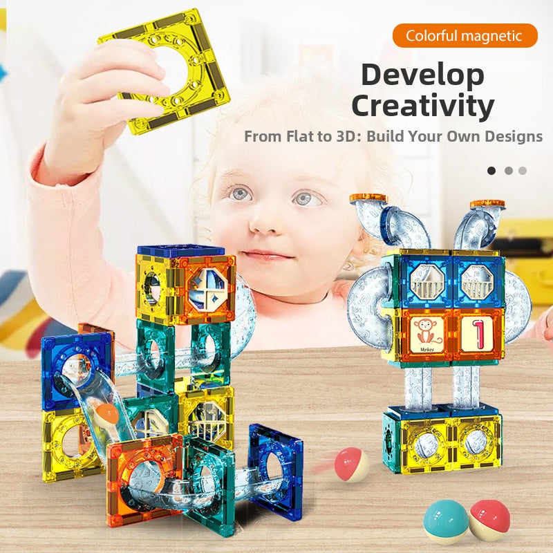 SG  Magnetic Tiles Pipe Blocks for Toddlers 3D Clear Magnets STEM Toys Children Magnetic Tiles Building Set
