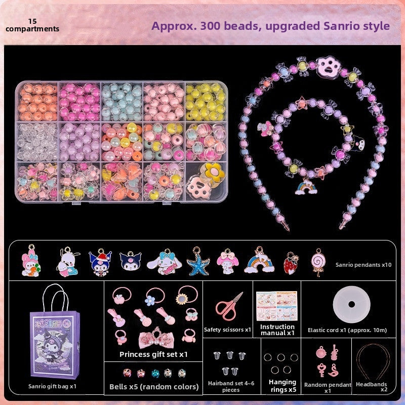 SG Kids DIY Bead Stringing Kit Crystal Bracelet/Necklace/Hand Pendant / Acrylic Puzzle Toys