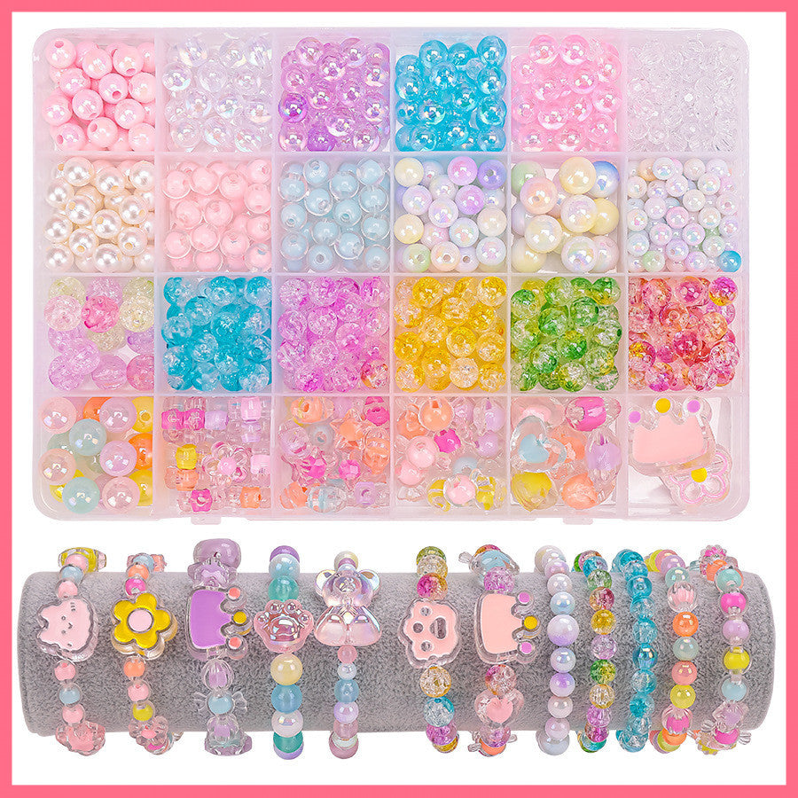 SG Kids DIY Bead Stringing Kit Crystal Bracelet/Necklace/Hand Pendant / Acrylic Puzzle Toys