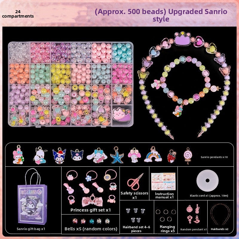 SG Kids DIY Bead Stringing Kit Crystal Bracelet/Necklace/Hand Pendant / Acrylic Puzzle Toys