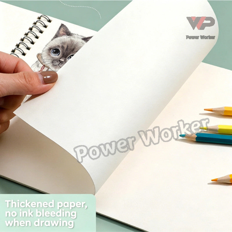 A4 Sketch Book Drawing Pad Spiral Bound 30 Sheets Thick Paper Art Sketchbook for Kids School Supplies