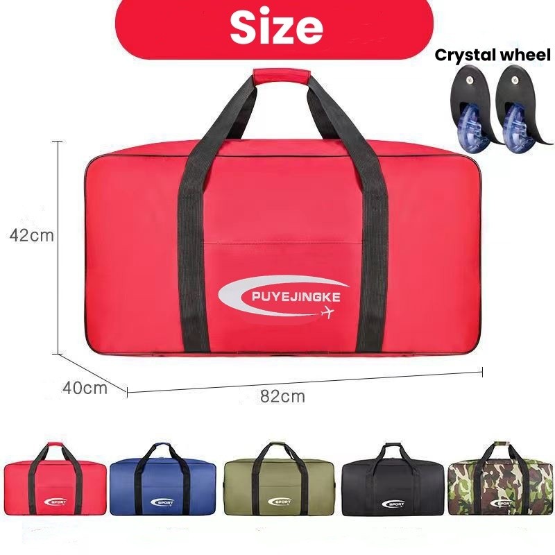 Tas Large-capacity Travel Bag with Wheels Oxford Cloth Foldable Luggage beg Duffle Weekender Bag