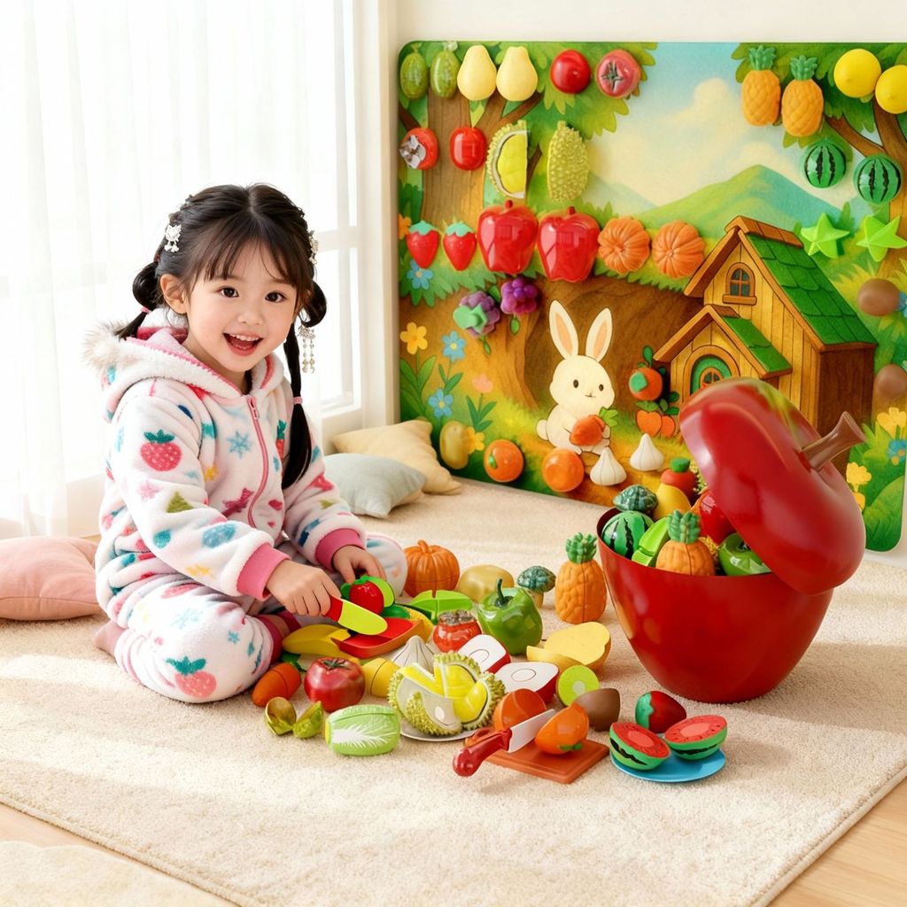 SG  Baby Montessori Early Education Smart Toy Board - Fruit Picking Fun Learning Board Toddler Birthday Gifts