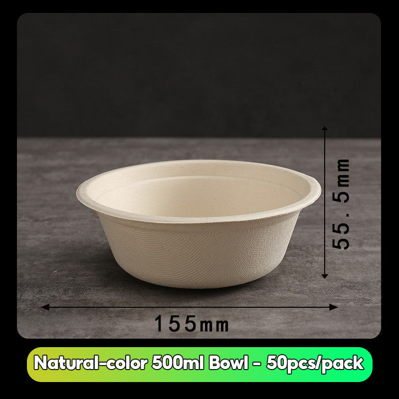 50pcs Disposable Biodegradable Tableware Set – Eco-Friendly Plates, Bowls, Cups, Spoons & Forks for BBQ & Party