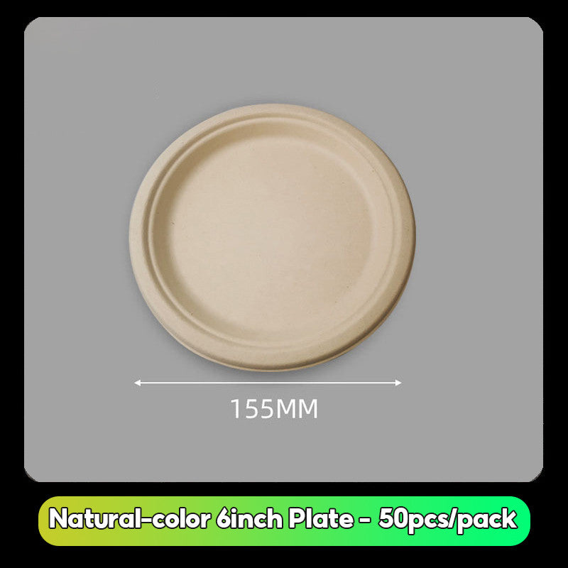 50pcs Disposable Biodegradable Tableware Set – Eco-Friendly Plates, Bowls, Cups, Spoons & Forks for BBQ & Party