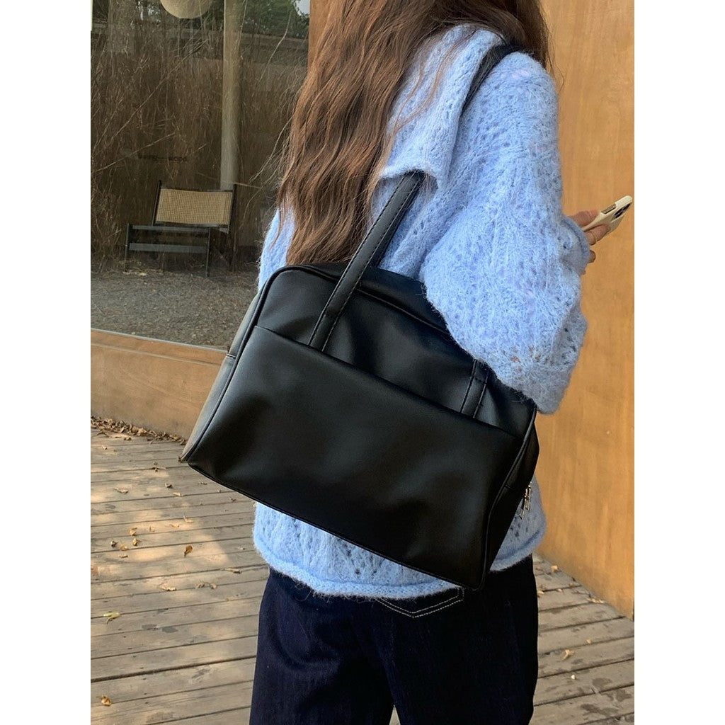 Tas Korean style large-capacity shoulder bag Lady's vintage underarm bag Versatile tote bag