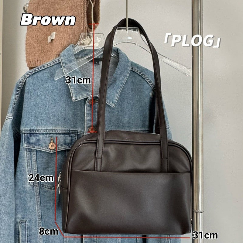 Tas Korean style large-capacity shoulder bag Lady's vintage underarm bag Versatile tote bag