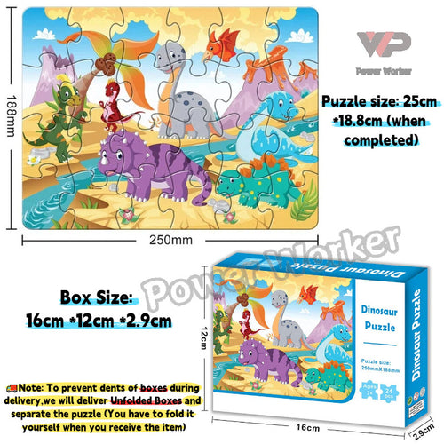 24PCS Kids Jigsaw Puzzle – Mini Educational Puzzle Toy for Ages 4–8, Travel & Birthday Party Favor Bag Gift