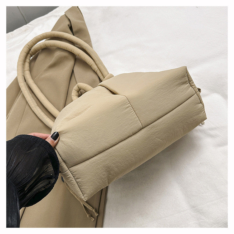Tas Nylon Drawstring Backpack Large-capacity Lightweight Dual-purpose Single-shoulder Bag Puffer Bag