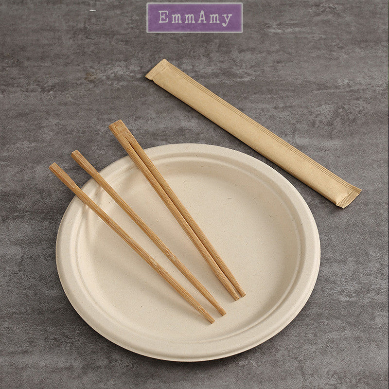 50pcs Disposable Biodegradable Tableware Set – Eco-Friendly Plates, Bowls, Cups, Spoons & Forks for BBQ & Party