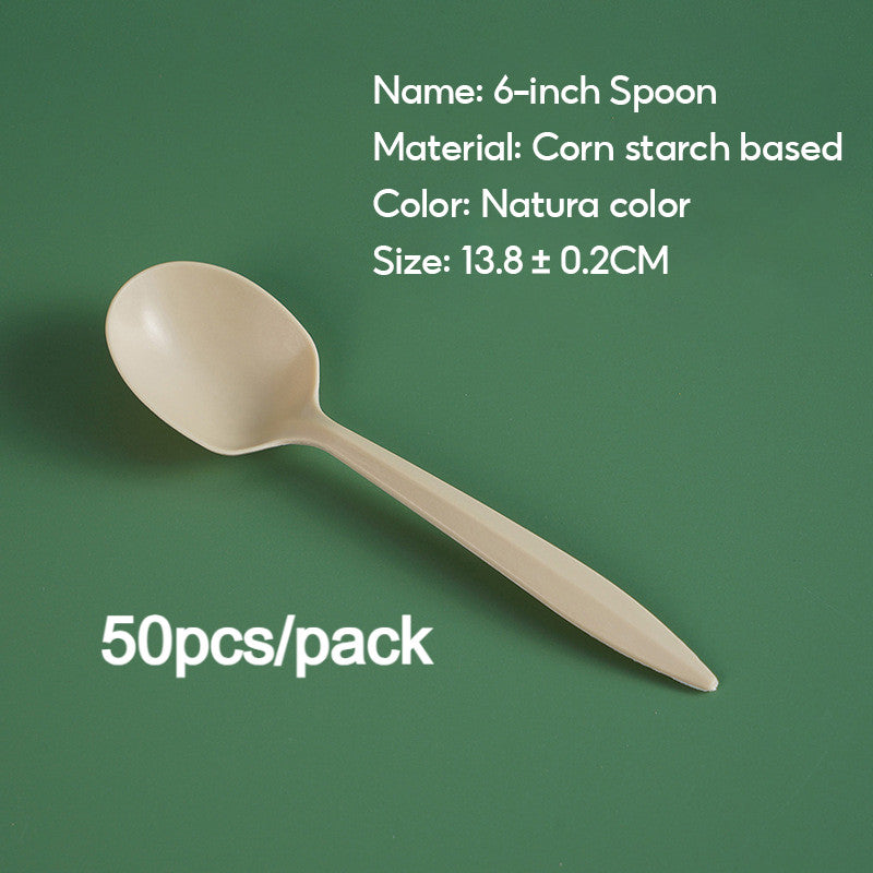 50pcs Disposable Biodegradable Tableware Set – Eco-Friendly Plates, Bowls, Cups, Spoons & Forks for BBQ & Party