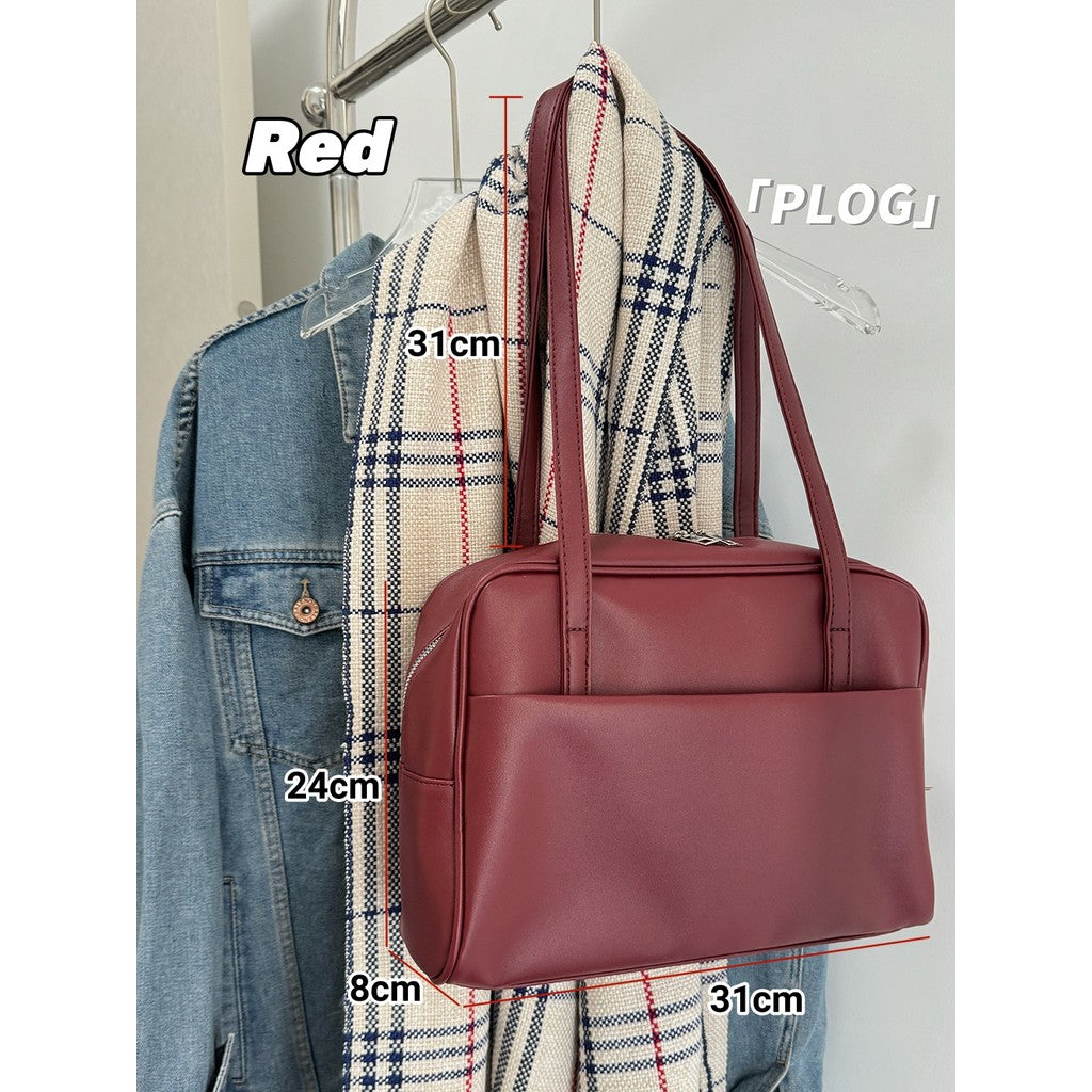 Tas Korean style large-capacity shoulder bag Lady's vintage underarm bag Versatile tote bag