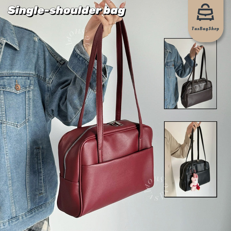 Tas Korean style large-capacity shoulder bag Lady's vintage underarm bag Versatile tote bag