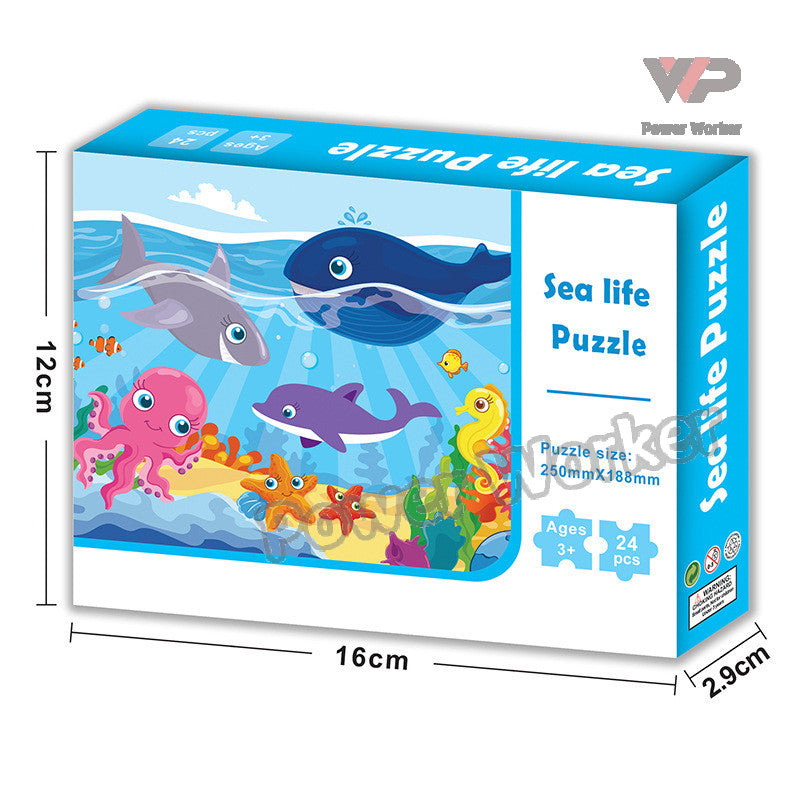24PCS Kids Jigsaw Puzzle – Mini Educational Puzzle Toy for Ages 4–8, Travel & Birthday Party Favor Bag Gift