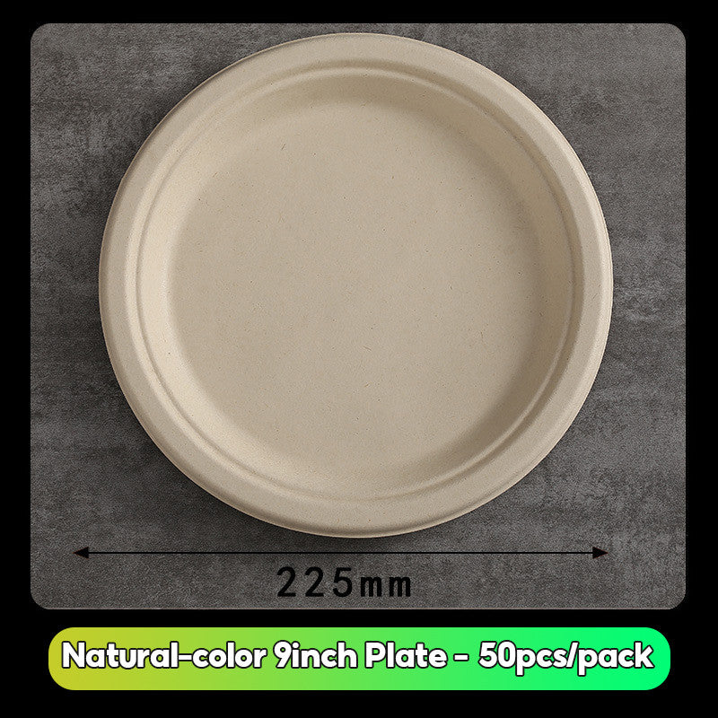 50pcs Disposable Biodegradable Tableware Set – Eco-Friendly Plates, Bowls, Cups, Spoons & Forks for BBQ & Party
