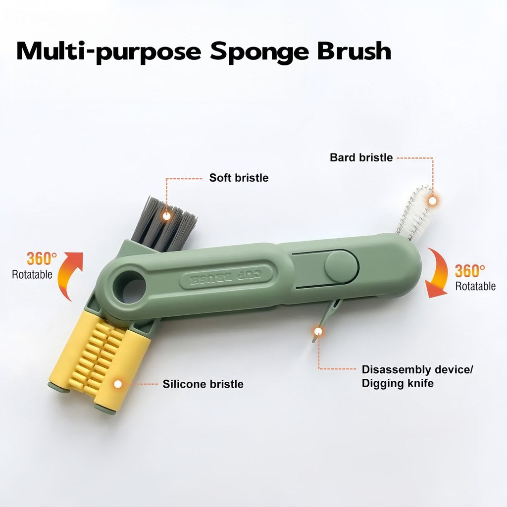 5 in 1 Cup  Brush Foam Sponge Brush Cleaner Milk Bottle Glass Cup Home Cleaning Kitchen Tools