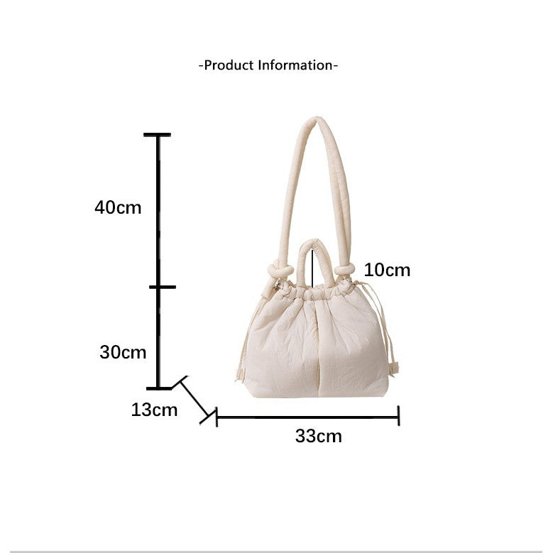 Tas Nylon Drawstring Backpack Large-capacity Lightweight Dual-purpose Single-shoulder Bag Puffer Bag