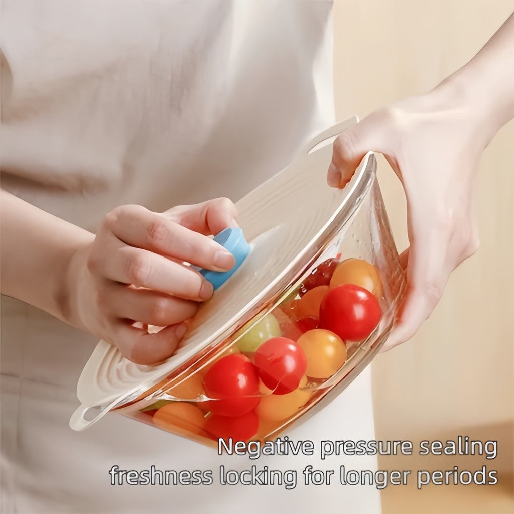 5pcs Silicone Bowl Lids 5 Sizes Reusable Sealed Suction Lids Heat Resistant Oil Shield