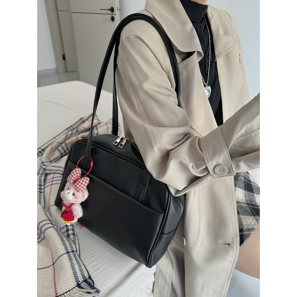 Tas Korean style large-capacity shoulder bag Lady's vintage underarm bag Versatile tote bag