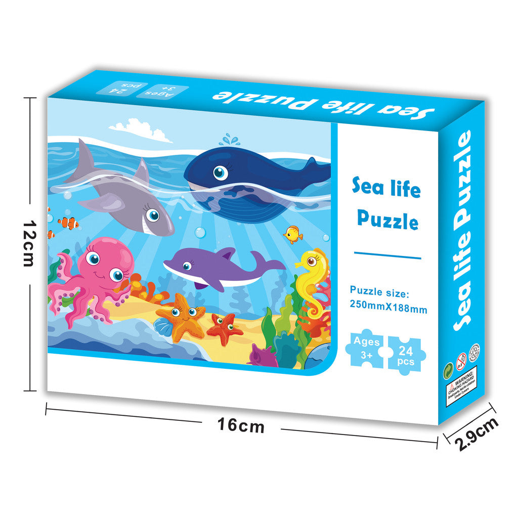 24PCS Kids Jigsaw Puzzle – Mini Educational Puzzle Toy for Ages 4–8, Travel & Birthday Party Favor Bag Gift