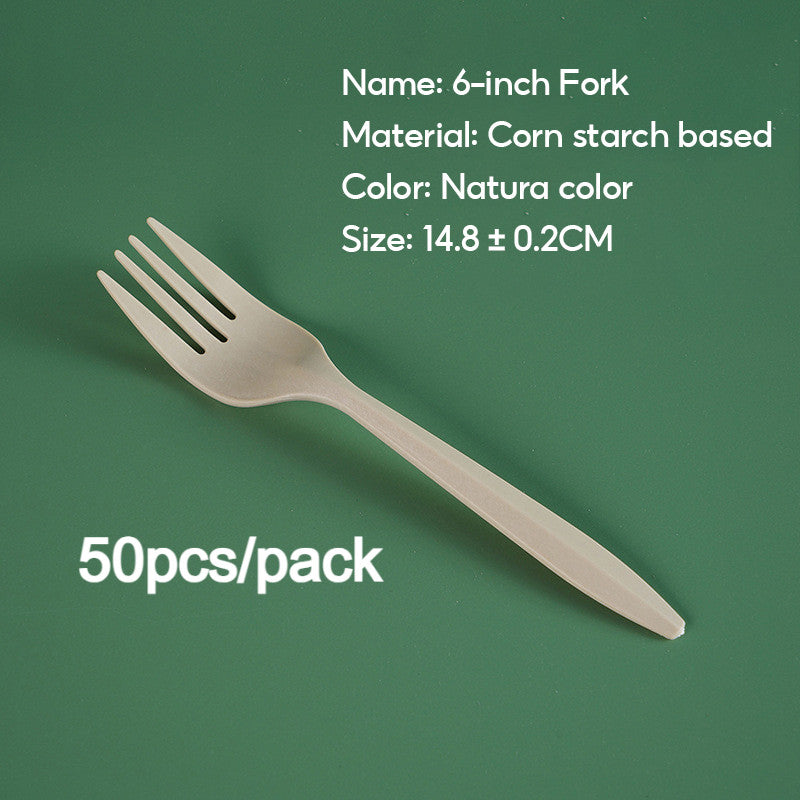 50pcs Disposable Biodegradable Tableware Set – Eco-Friendly Plates, Bowls, Cups, Spoons & Forks for BBQ & Party