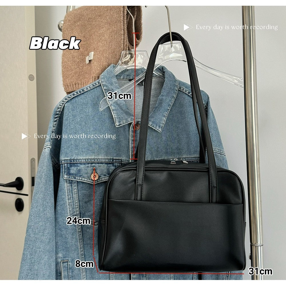 Tas Korean style large-capacity shoulder bag Lady's vintage underarm bag Versatile tote bag