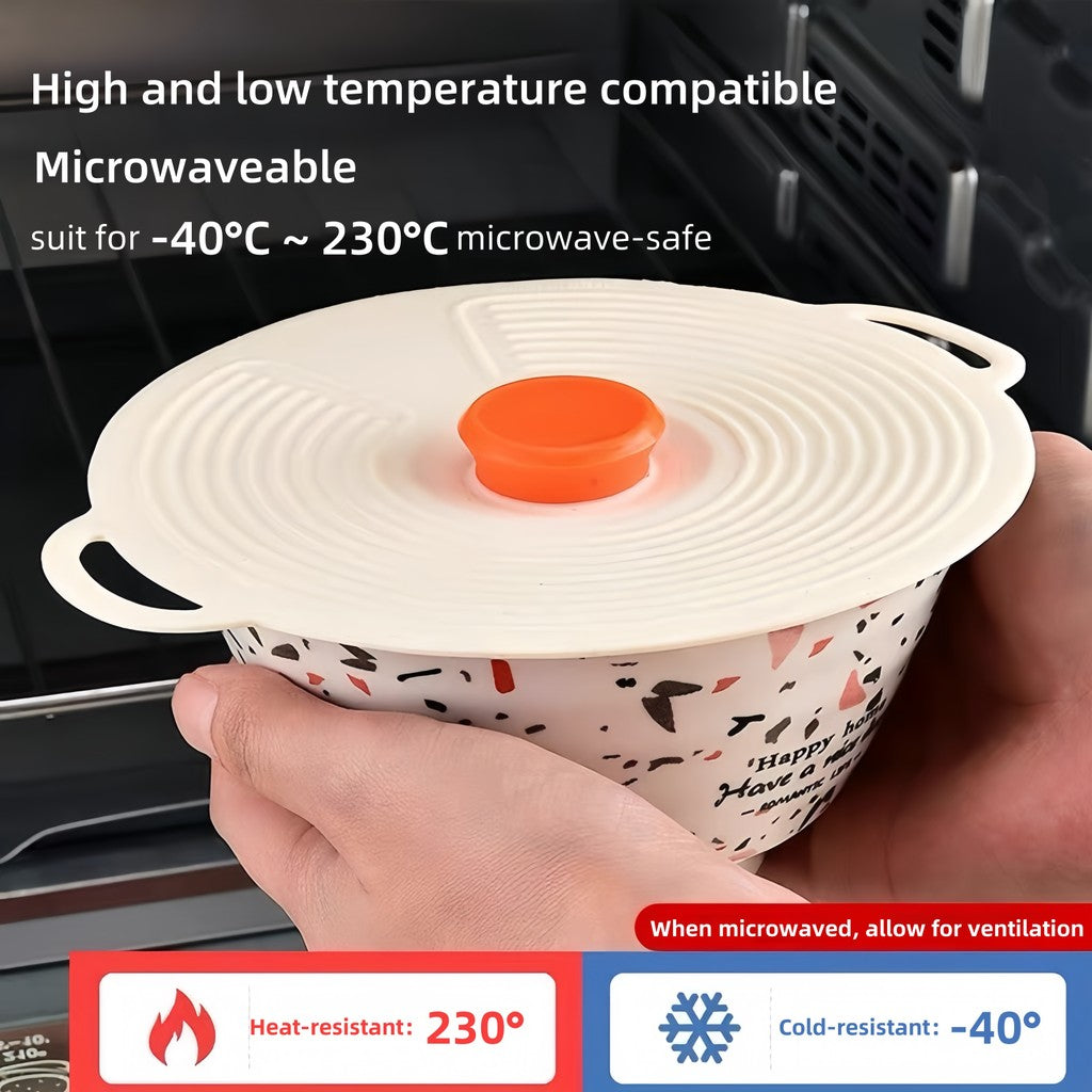 5pcs Silicone Bowl Lids 5 Sizes Reusable Sealed Suction Lids Heat Resistant Oil Shield