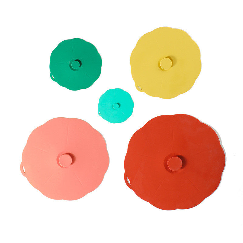 5pcs Silicone Bowl Lids 5 Sizes Reusable Sealed Suction Lids Heat Resistant Oil Shield