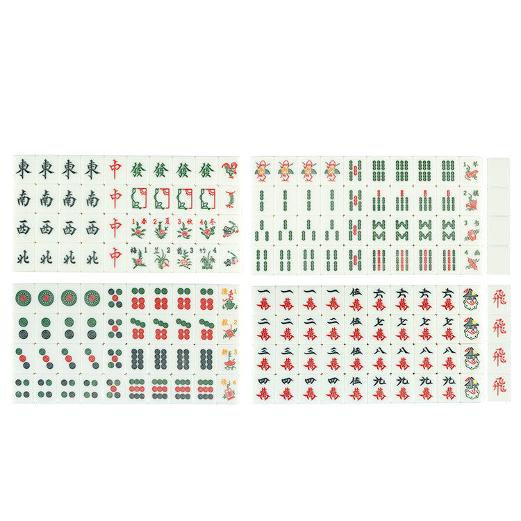 168Pcs 36mm Singapore Mahjong Tiles Set | with Animal Cards Portable | CNY Family Gathering Party Travel Board Game Gift