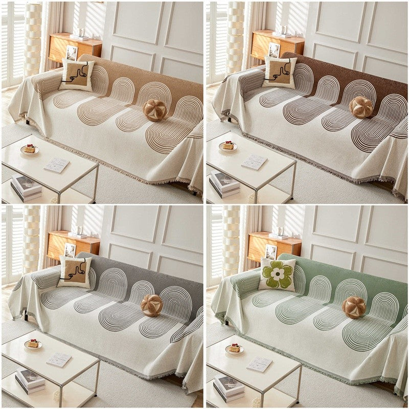 EmmAmy Nordic Region Thickened Sofa Cover Cat Scratch Protection Slipcover Chenier Double-sided Sofa Blanket
