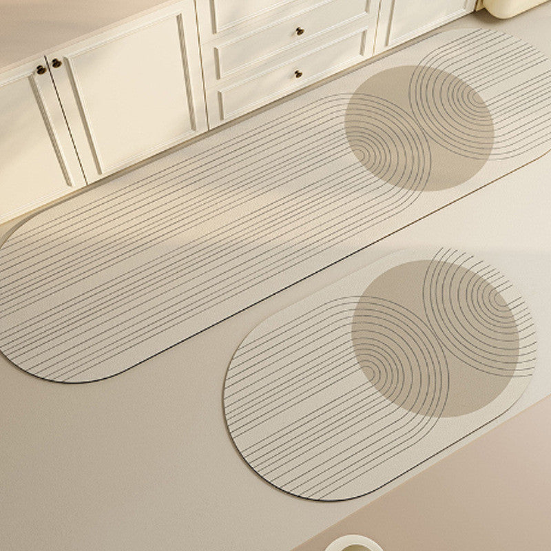 EmmAmy 2pcs/set Anti-slip Kitchen Floor Mat Simple Style Diatom Mud Mat Household Absorbent Carpet
