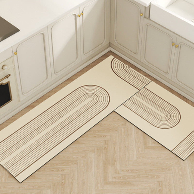EmmAmy 2pcs/set Anti-slip Kitchen Floor Mat Simple Style Diatom Mud Mat Household Absorbent Carpet
