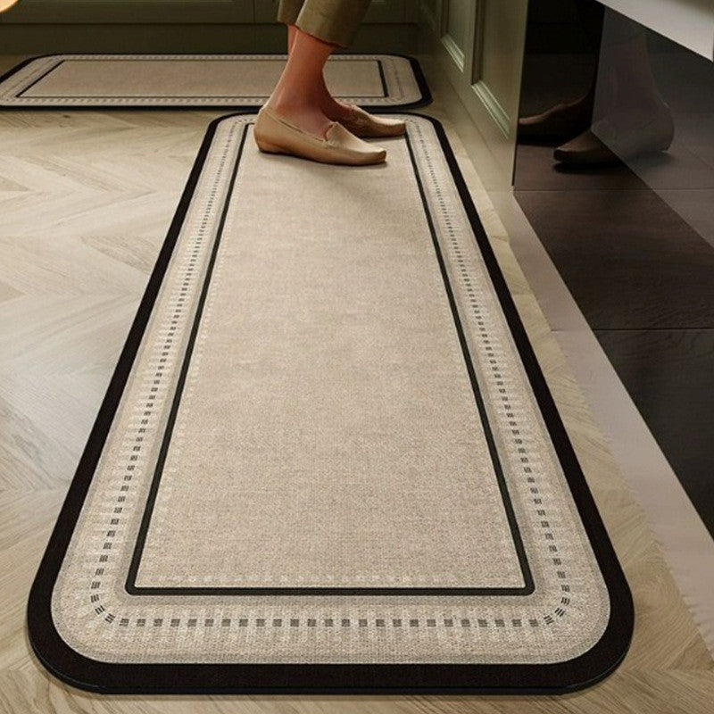 EmmAmy 2pcs/set Anti-slip Kitchen Floor Mat Simple Style Diatom Mud Mat Household Absorbent Carpet