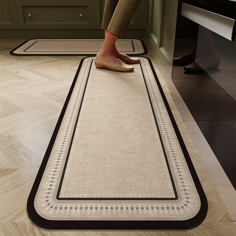 EmmAmy 2pcs/set Anti-slip Kitchen Floor Mat Simple Style Diatom Mud Mat Household Absorbent Carpet