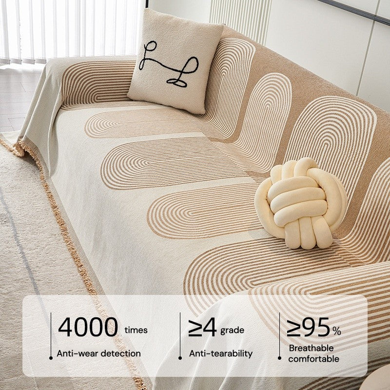 EmmAmy Nordic Region Thickened Sofa Cover Cat Scratch Protection Slipcover Chenier Double-sided Sofa Blanket