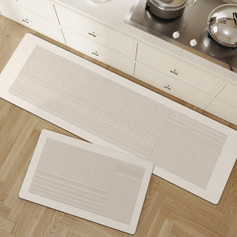EmmAmy 2pcs/set Anti-slip Kitchen Floor Mat Simple Style Diatom Mud Mat Household Absorbent Carpet