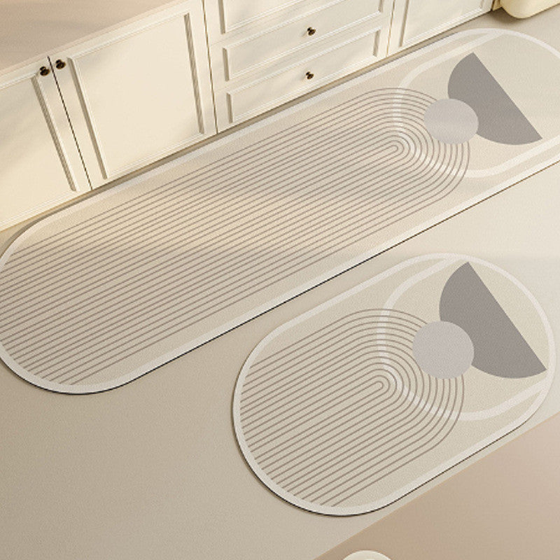 EmmAmy 2pcs/set Anti-slip Kitchen Floor Mat Simple Style Diatom Mud Mat Household Absorbent Carpet