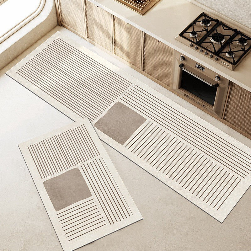 EmmAmy 2pcs/set Anti-slip Kitchen Floor Mat Simple Style Diatom Mud Mat Household Absorbent Carpet