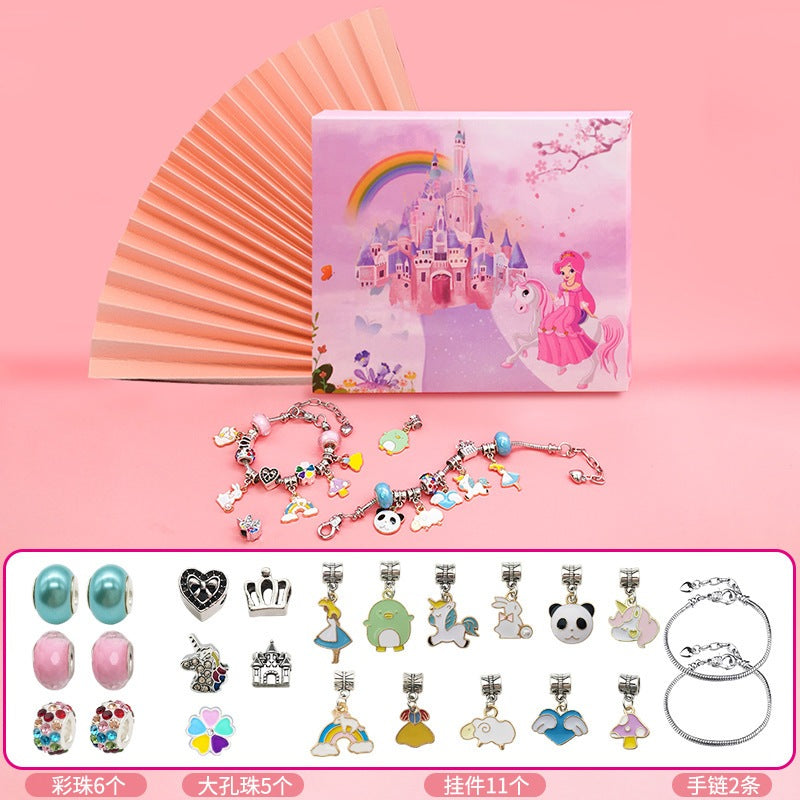 66Pcs/Set Children's DIY Bracelets Birthdays Gifts Educational Toys Diy Beaded Bracelet Creative Jewelry Set Girls' Gift