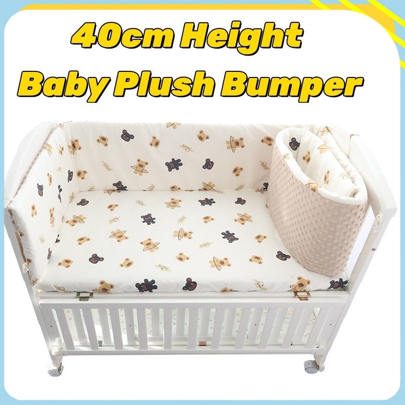 SG STOCK 40cm Height Baby Plush Bumper Crib Around Cushion Bedding Crib Cot Cushion Safety Protector For Toddler