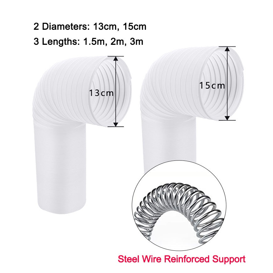 SG Specool® 3M Flexible Air Conditioner Exhaust Pipe Vent Hose Duct Outlet Diameter 130/150mm Telescopic Exhaust Duct