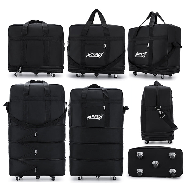 Tas foldable expandable big travel bag with wheels 40” durable travel duffel Airline Checked Bag cabin luggage