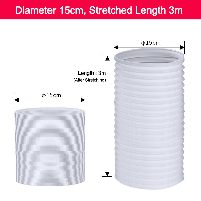 SG Specool® 3M Flexible Air Conditioner Exhaust Pipe Vent Hose Duct Outlet Diameter 130/150mm Telescopic Exhaust Duct