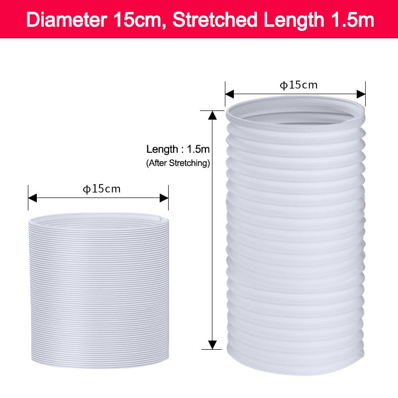 SG Specool® 3M Flexible Air Conditioner Exhaust Pipe Vent Hose Duct Outlet Diameter 130/150mm Telescopic Exhaust Duct