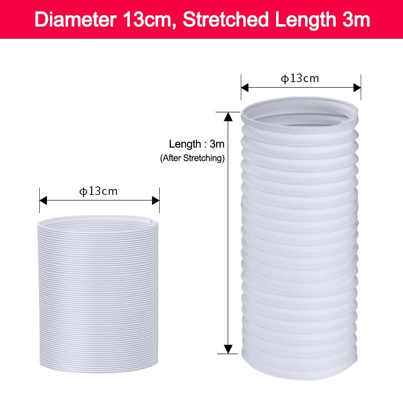 SG Specool® 3M Flexible Air Conditioner Exhaust Pipe Vent Hose Duct Outlet Diameter 130/150mm Telescopic Exhaust Duct